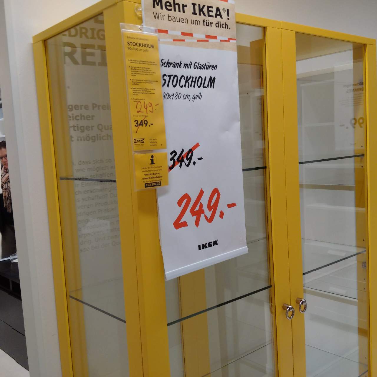 IKEA STOCKHOLM Schrank mit Glastüren, 90x... für 249,00