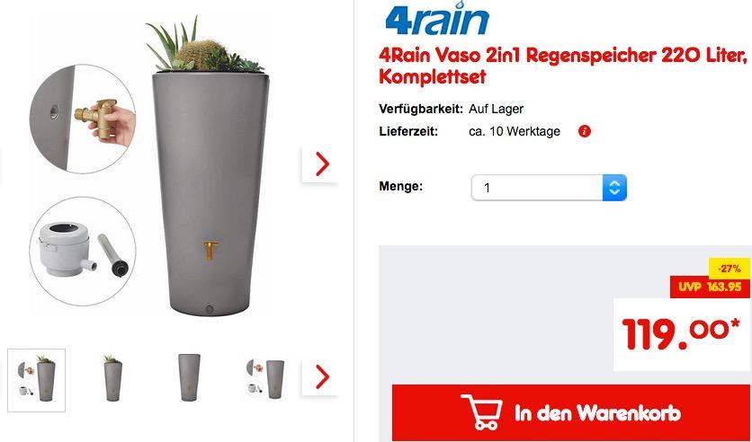 4Rain Vaso 2in1 Regenspeicher 220 Liter 4Rain Vaso 2in1 Regenspeicher 220 Liter