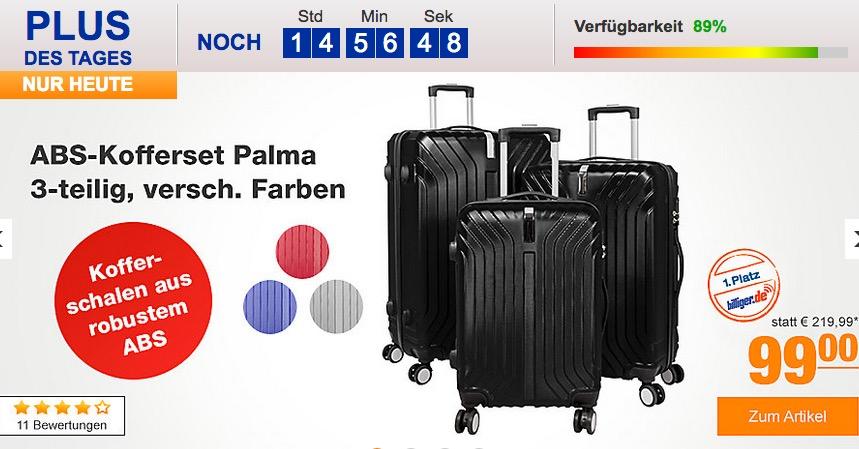 ABS-Kofferset Palma 3-teilig in verscheiden Farben - jetzt 9% billiger ABS-Kofferset Palma 3-teilig in verscheiden Farben - jetzt 9% billiger