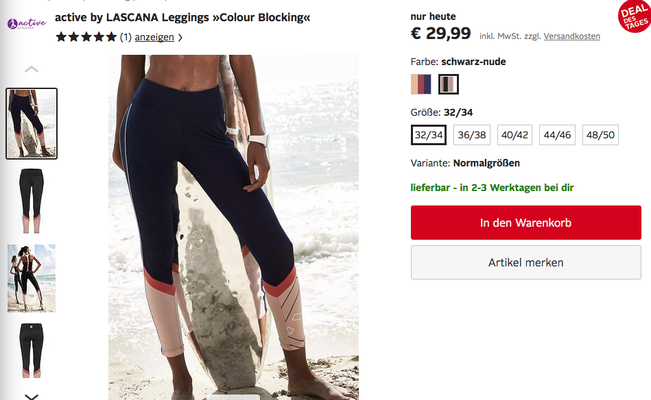 active by LASCANA Leggings "Colour Blocking", schwarz oder blau active by LASCANA Leggings "Colour Blocking", schwarz oder blau