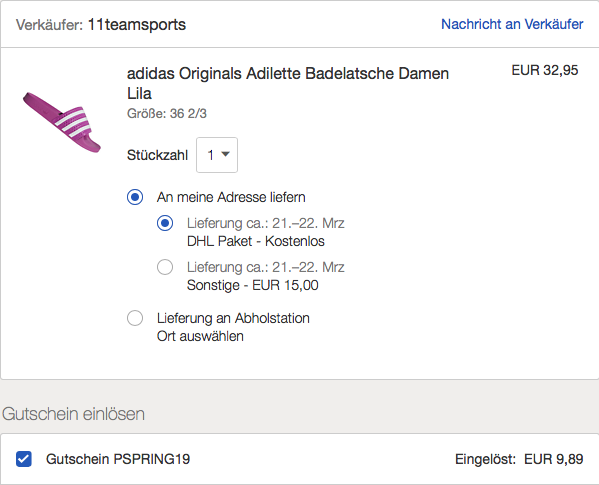 adidas Originals Adilette Damen-Badelatsche, lila adidas Originals Adilette Damen-Badelatsche, lila