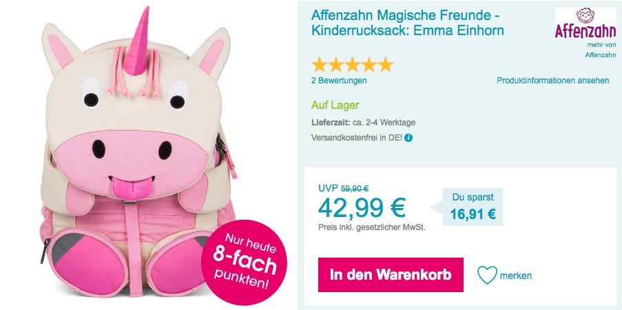 Affenzahn Magische Freunde - Kinderrucksack "Emma Einhorn" - jetzt 14% billiger Affenzahn Magische Freunde - Kinderrucksack "Emma Einhorn" - jetzt 14% billiger