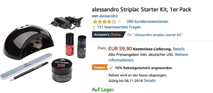 alessandro Striplac Starter Kit für Nagellack-Maniküre - jetzt 27% billiger alessandro Striplac Starter Kit für Nagellack-Maniküre - jetzt 27% billiger