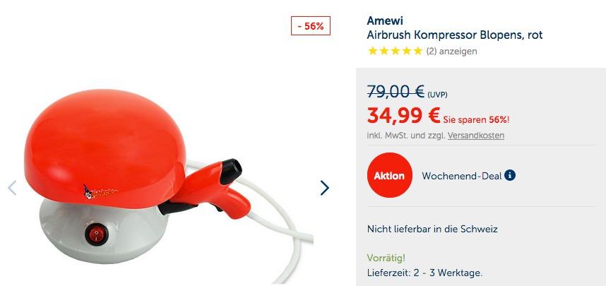 Amewi Airbrush Kompressor Blopens - jetzt 32% billiger Amewi Airbrush Kompressor Blopens - jetzt 32% billiger