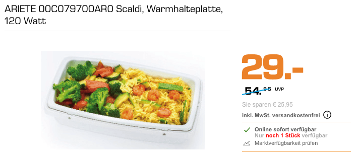 ARIETE 00C079700AR0 Scaldì elektrische Warmhalteplatte Orange , 120 Watt ARIETE 00C079700AR0 Scaldì elektrische Warmhalteplatte Orange , 120 Watt
