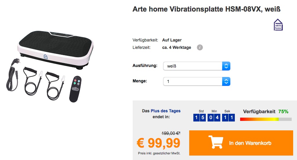Arte home Vibrationsplatte HSM-08VX Arte home Vibrationsplatte HSM-08VX