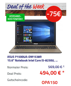 ASUS P1500UA-DM1538R 39,62 cm (15.6") Notebook (i5-8250U, 8GB RAM, 256GB SSD, Win10 Pro) ASUS P1500UA-DM1538R 39,62 cm (15.6") Notebook (i5-8250U, 8GB RAM, 256GB SSD, Win10 Pro)