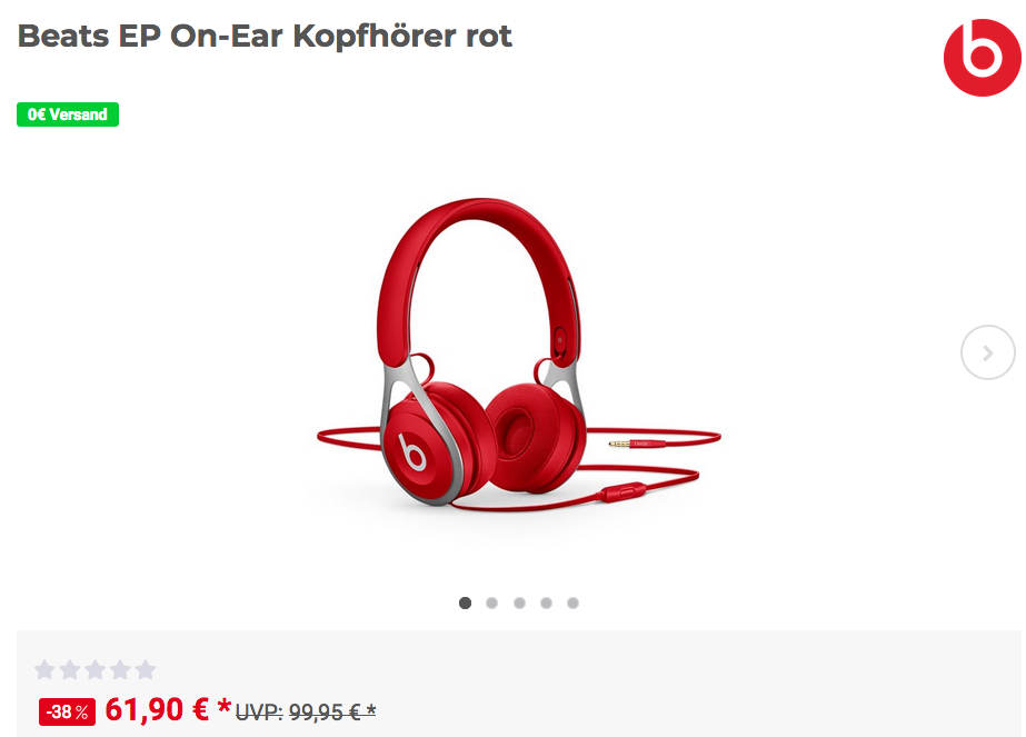 Beats EP On-Ear Kopfhörer in Rot Beats EP On-Ear Kopfhörer in Rot