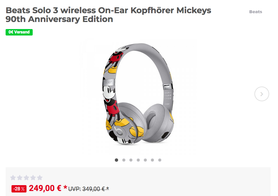 Beats Solo 3 wireless On-Ear Kopfhörer Mickeys 90th Anniversary Edition Beats Solo 3 wireless On-Ear Kopfhörer Mickeys 90th Anniversary Edition
