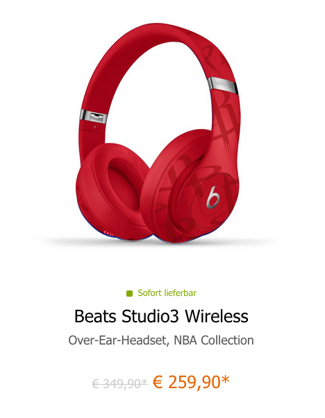 Beats Studio3 Wireless Over-Ear-Headset NBA Collection, Houston Rockets Beats Studio3 Wireless Over-Ear-Headset NBA Collection, Houston Rockets