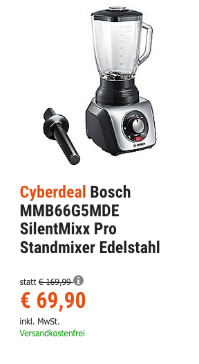 Bosch MMB66G5MDE SilentMixx Pro Standmixer, 33.000U/min Bosch MMB66G5MDE SilentMixx Pro Standmixer, 33.000U/min