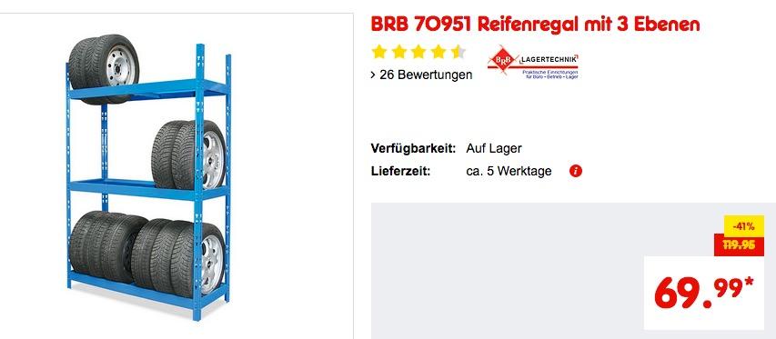 BRB 70951 Reifenregal mit 3 Ebenen - jetzt 23% billiger BRB 70951 Reifenregal mit 3 Ebenen - jetzt 23% billiger