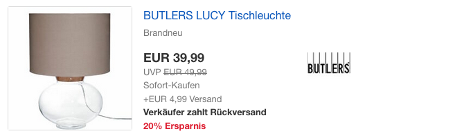 BUTLERS LUCY Tischleuchte, 47 cm, taupe BUTLERS LUCY Tischleuchte, 47 cm, taupe