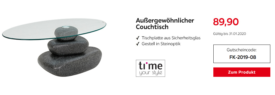 CARRYHOME Oval Couchtisch im Steinlook, 110 cm CARRYHOME Oval Couchtisch im Steinlook, 110 cm