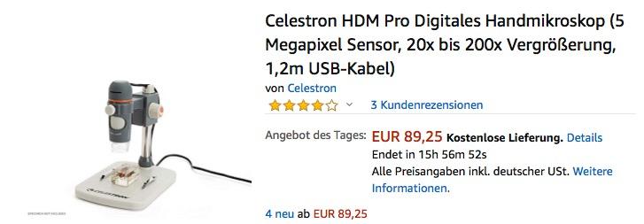 Celestron HDM Pro Digitales Handmikroskop mit 20x bis 200x Vergrößerung - jetzt 19% billiger Celestron HDM Pro Digitales Handmikroskop mit 20x bis 200x Vergrößerung - jetzt 19% billiger