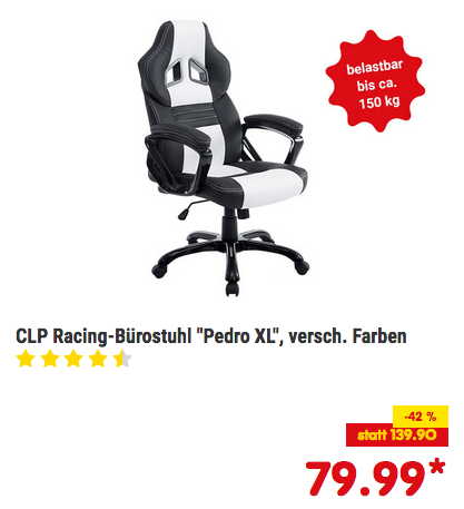 CLP Racing PEDRO XL Bürostuhl/Gaming-Stuhl mit Kunstleder-Bezug, versch. Farben CLP Racing PEDRO XL Bürostuhl/Gaming-Stuhl mit Kunstleder-Bezug, versch. Farben