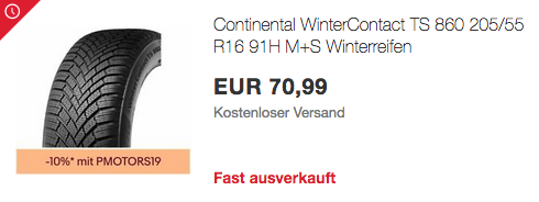 Continental WinterContact TS 860 205/55 R16 91H M+S Winterreifen Continental WinterContact TS 860 205/55 R16 91H M+S Winterreifen