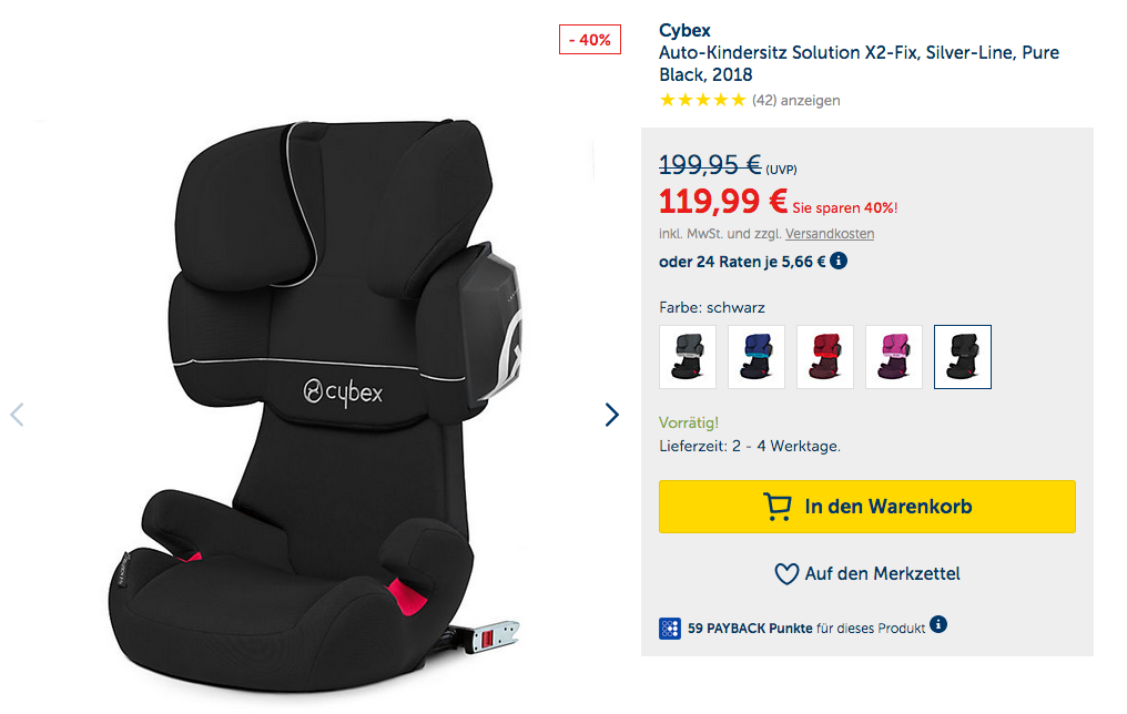 Cybex Silver Solution X2-fix Auto-Kindersitz, Kategorie II-III (15-36 kg) Cybex Silver Solution X2-fix Auto-Kindersitz, Kategorie II-III (15-36 kg)