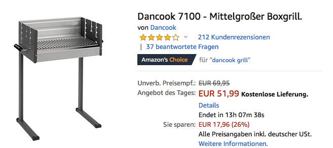 Dancook 7100 Boxgrill/Holzkohlegrill, 79 x 65 x 32 cm Dancook 7100 Boxgrill/Holzkohlegrill, 79 x 65 x 32 cm