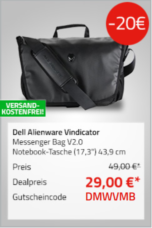 Dell 460-BCBW Alienware Vindicator Messenger Tasche V2.0 / Notebook-Tasche (17,3") 43,9 cm Dell 460-BCBW Alienware Vindicator Messenger Tasche V2.0 / Notebook-Tasche (17,3") 43,9 cm