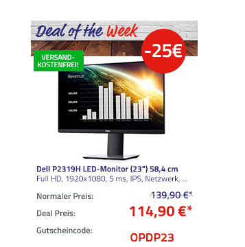 Dell P2319H (23") 58,4 cm LED-Monitor (Full HD, 5 ms, IPS, Netzwerk, USB, VGA, HDMI ) Dell P2319H (23") 58,4 cm LED-Monitor (Full HD, 5 ms, IPS, Netzwerk, USB, VGA, HDMI )