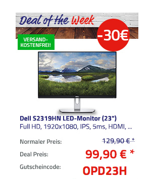 Dell S2319HN LED-Monitor (23") 58,42 cm (Full HD, 1920x1080, IPS, 5ms, HDMI, VGA) Dell S2319HN LED-Monitor (23") 58,42 cm (Full HD, 1920x1080, IPS, 5ms, HDMI, VGA)