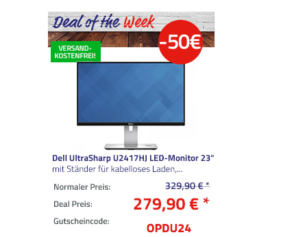 Dell UltraSharp U2417HJ LED-Monitor (23,8") 60,4cm mit Ständer für kabelloses Laden Dell UltraSharp U2417HJ LED-Monitor (23,8") 60,4cm mit Ständer für kabelloses Laden