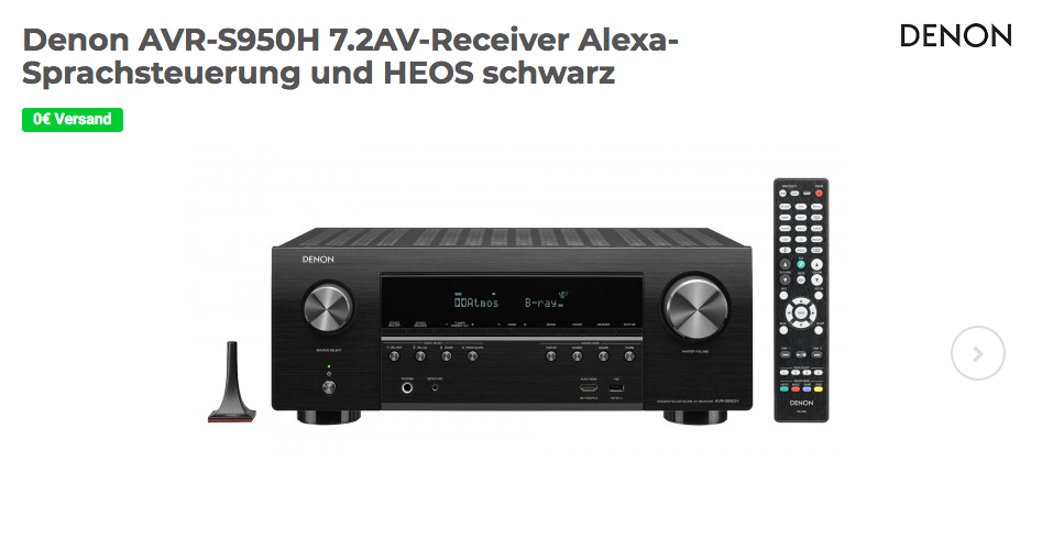 Denon AVR-S950H 7.2 AV-Receiver mit Alexa-Sprachsteuerung und HEOS, schwarz Denon AVR-S950H 7.2 AV-Receiver mit Alexa-Sprachsteuerung und HEOS, schwarz