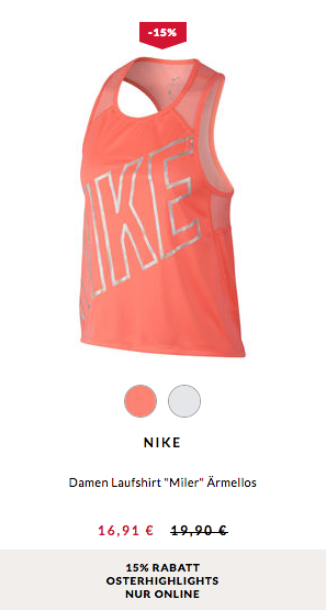 Engelhorn - 15% Rabatt zu Ostern: z.B. Nike Damen Laufshirt "Miler" Engelhorn - 15% Rabatt zu Ostern: z.B. Nike Damen Laufshirt "Miler"