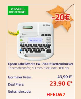 Epson LabelWorks LW-700 Etikettendrucker, 180 dpi Epson LabelWorks LW-700 Etikettendrucker, 180 dpi