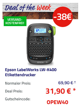 Epson LabelWorks LW-K400 Etikettendrucker, 180 dpi Epson LabelWorks LW-K400 Etikettendrucker, 180 dpi