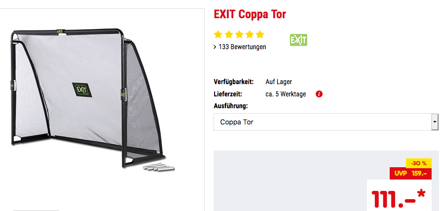 Exit Coppa Fußballtor, 220x170cm Exit Coppa Fußballtor, 220x170cm
