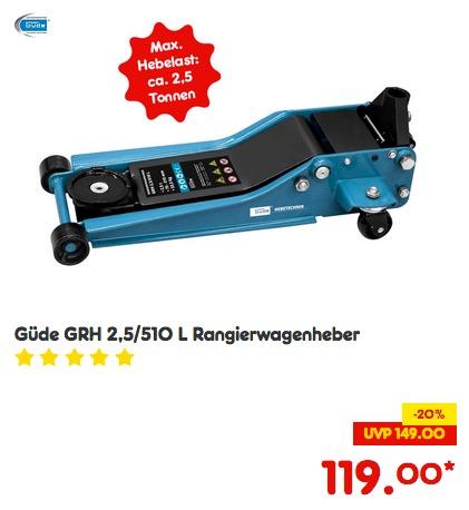 Güde GRH 2,5/510 L Rangierwagenheber - jetzt 8% billiger Güde GRH 2,5/510 L Rangierwagenheber - jetzt 8% billiger