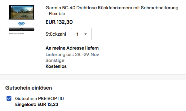 Garmin BC 40 Drahtlose Rückfahrkamera mit Schraubhalterung Garmin BC 40 Drahtlose Rückfahrkamera mit Schraubhalterung