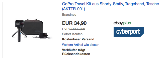 GoPro AKTTR-001 Reise-Kit (Shorty-Stativ, Trageband, Tasche) GoPro AKTTR-001 Reise-Kit (Shorty-Stativ, Trageband, Tasche)