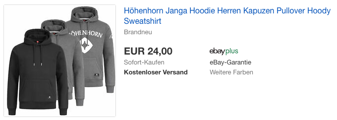 Höhenhorn Janga Herren Kapuzenpullover, versch. Farben und Größen Höhenhorn Janga Herren Kapuzenpullover, versch. Farben und Größen