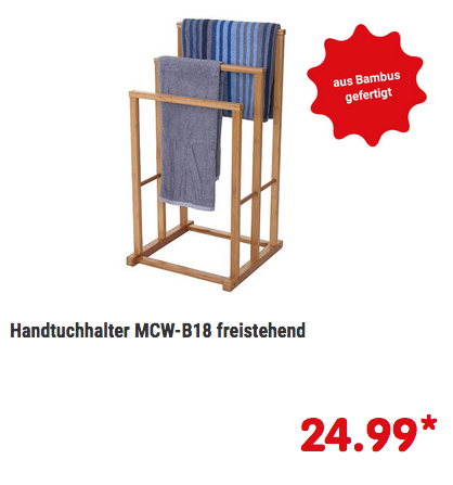 Handtuchhalter MCW-B18 aus Bambus, 82x42x42cm Handtuchhalter MCW-B18 aus Bambus, 82x42x42cm