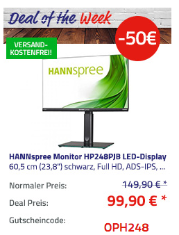 HANNspree HP248PJB 60,5 cm (23,8") LED-Monitor (Full HD, ADS-IPS, 5ms) HANNspree HP248PJB 60,5 cm (23,8") LED-Monitor (Full HD, ADS-IPS, 5ms)