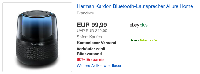 Harman Kardon Bluetooth-Lautsprecher Allure Home, Alexa-Integration Harman Kardon Bluetooth-Lautsprecher Allure Home, Alexa-Integration