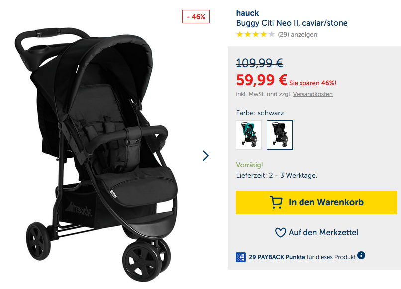 hauck Buggy Citi Neo II, Kinderwagen mit Liegeposition hauck Buggy Citi Neo II, Kinderwagen mit Liegeposition