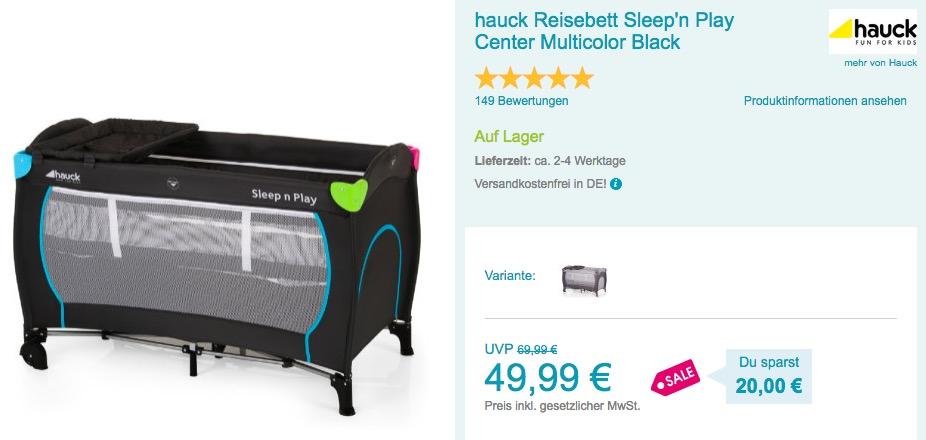 hauck Reisebett Sleep'n Play Center Multicolor Black - jetzt 29% billiger hauck Reisebett Sleep'n Play Center Multicolor Black - jetzt 29% billiger