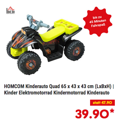 HOMCOM Kinder Elektro-Quad, rot-gelb oder gelb-schwarz HOMCOM Kinder Elektro-Quad, rot-gelb oder gelb-schwarz