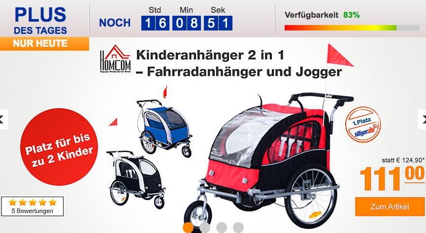 HOMCOM Kinderanhänger 2 in 1 Fahrradanhänger und Jogger - jetzt 11% billiger HOMCOM Kinderanhänger 2 in 1 Fahrradanhänger und Jogger - jetzt 11% billiger