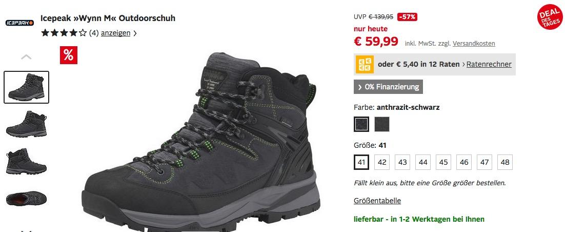 Icepeak "Wynn M" Herren Outdoorschuh - jetzt 18% billiger Icepeak "Wynn M" Herren Outdoorschuh - jetzt 18% billiger