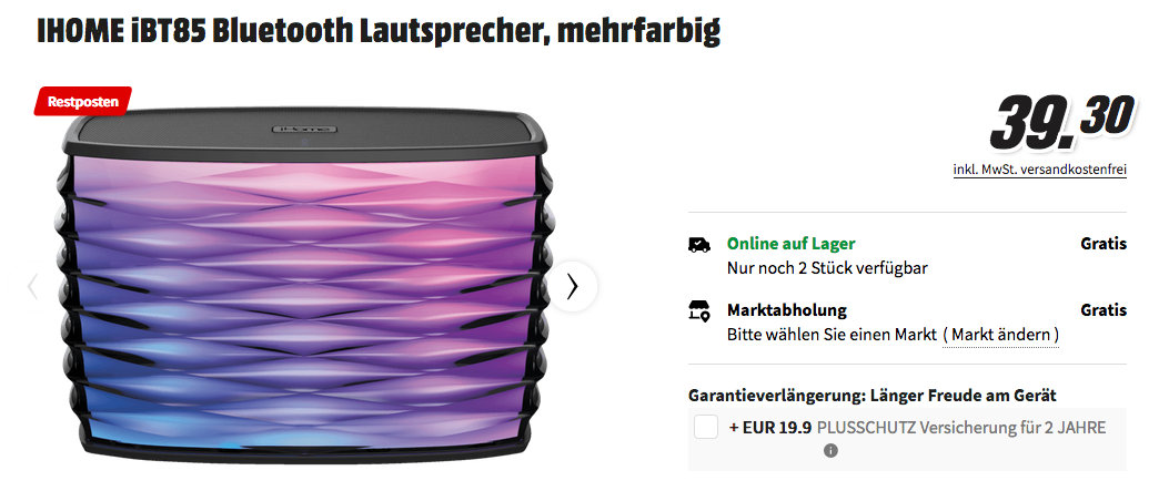 iHome iBT85 Bluetooth Lautsprecher iHome iBT85 Bluetooth Lautsprecher