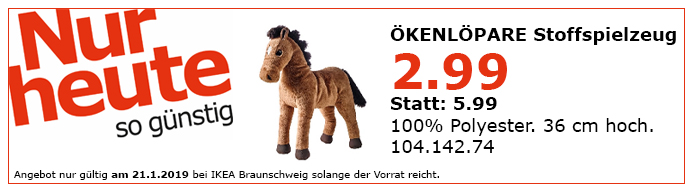 IKEA Braunschweig - VÖKENLÖPARE Stoffspielzeug, Pferd IKEA Braunschweig - VÖKENLÖPARE Stoffspielzeug, Pferd