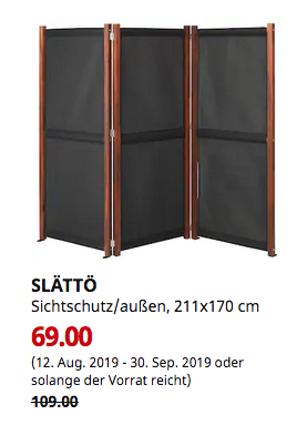 IKEA Freiburg - SLÄTTÖ Sichtschutz/außen, schwarz, braun las., 211x170 cm IKEA Freiburg - SLÄTTÖ Sichtschutz/außen, schwarz, braun las., 211x170 cm