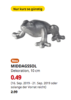 IKEA Hamburg-Altona - MIDDAGSSOL Dekoration, Frosch silberfarben, 10 cm IKEA Hamburg-Altona - MIDDAGSSOL Dekoration, Frosch silberfarben, 10 cm