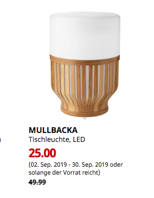 IKEA Hannover EXPO-Park - MULLBACKA Tischleuchte, LED, für draußen IKEA Hannover EXPO-Park - MULLBACKA Tischleuchte, LED, für draußen