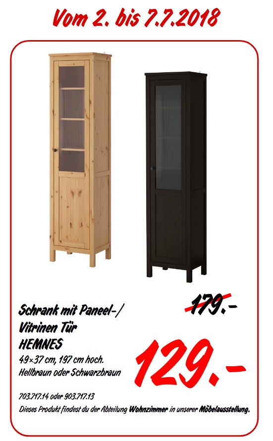 IKEA HEMNES Schrank mit Paneel-/ Vitrinen Tür - jetzt 28% billiger IKEA HEMNES Schrank mit Paneel-/ Vitrinen Tür - jetzt 28% billiger